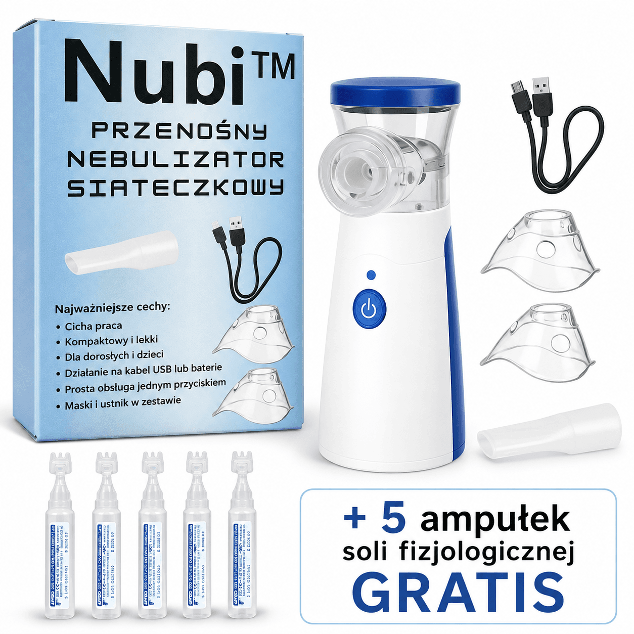 Nubi – Mały, Cichy i Lekki Inhalator dla Dzieci i Dorosłych